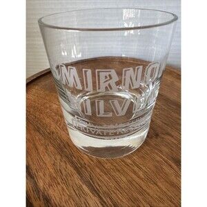 1 Smirnoff Silver Private Reserve Etched  Glass  8 oz